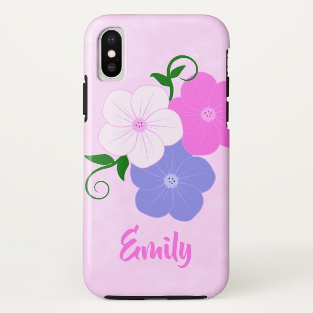 Hübsche Blumendarstellung Case-Mate iPhone Hülle (Rückseite)