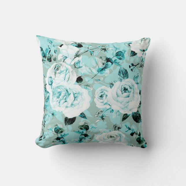 Hübsche Blumendekoration auffallend Kissen (Vorderseite)