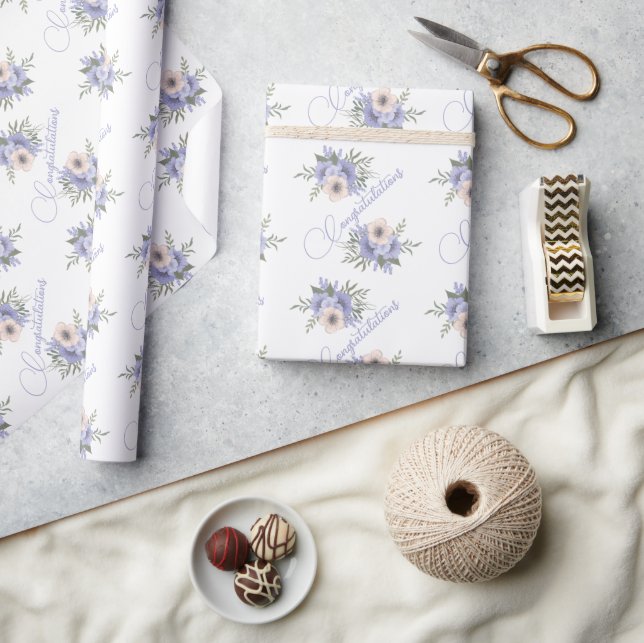 Hübsche Blumenhochzeit Geschenkpapier (Kunsthandwerk)