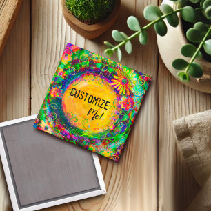 Hübsche Blumeninspirivity Anpassbare Namensfreude Magnet