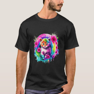 Hübsche Blumenkatze und Gänseblümchen-Kätzchen Lus T-Shirt