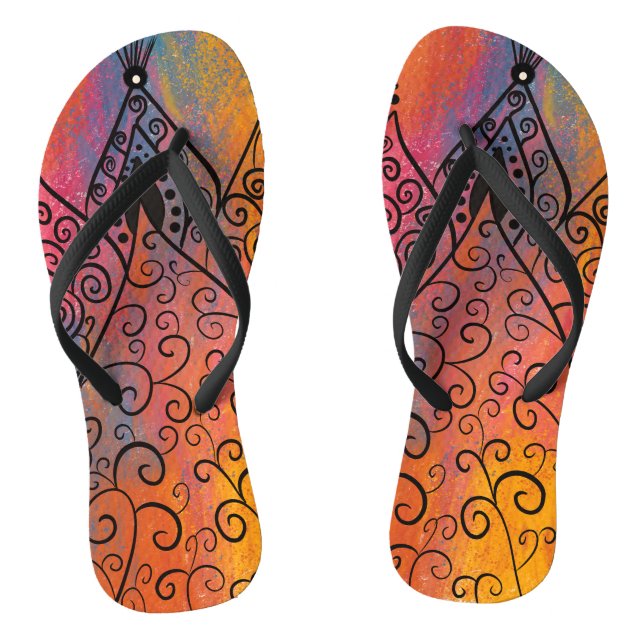 Hübsche Blumenkunst Flip Flops (Fußbett)