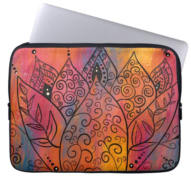 Hübsche Blumenkunst Laptopschutzhülle (Vorderseite)