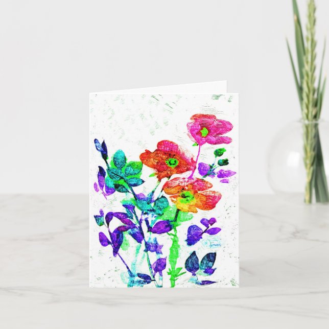 Hübsche Blumenkunst Notecards oder Gruß-Karten Karte (Vorderseite)