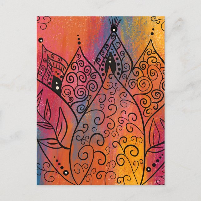 Hübsche Blumenkunst Postkarte (Vorderseite)