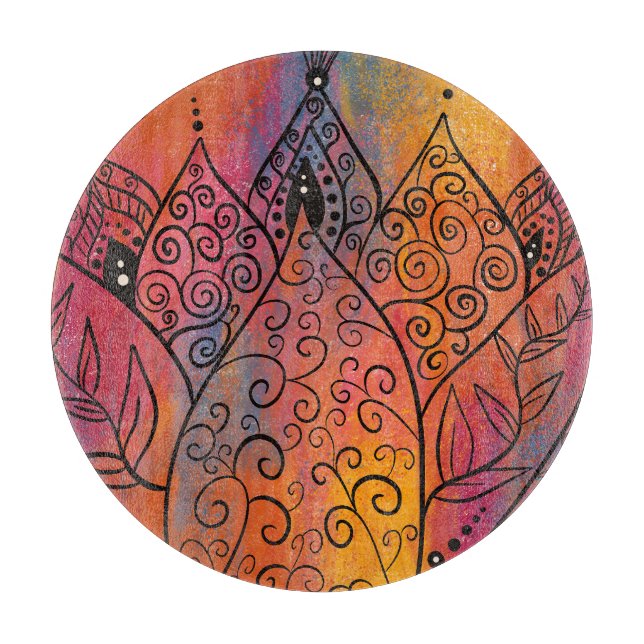 Hübsche Blumenkunst Schneidebrett (Vorderseite)