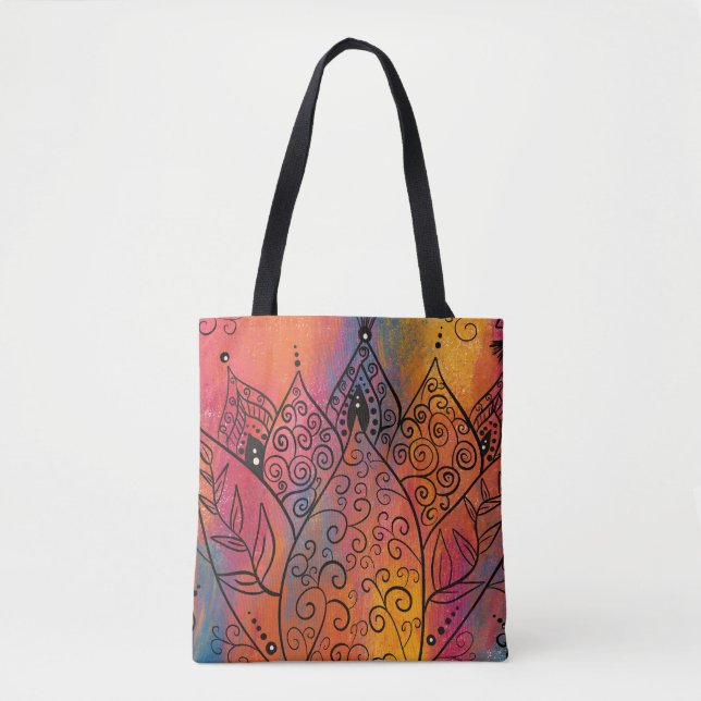 Hübsche Blumenkunst Tasche (Vorderseite)