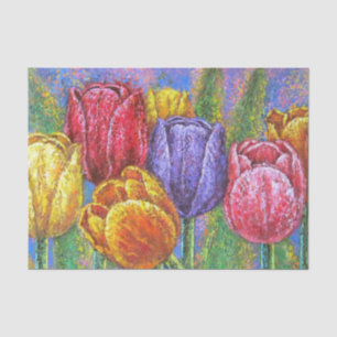 Hübsche Blumenmotive Tulips Seidenpapier