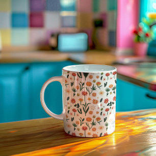 Hübsche Blumenmuster Kaffeetasse