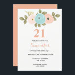 Hübsche Blumenpfirsichpfirsichpfirsiche 21. Geburt Einladung<br><div class="desc">Blumenmuster Hübsch Pfirsich 21. Geburtstag Einladung Matching Sammlung in Niche und Nest Geschäft. Wir haben Kunstwerke von Freshmint Paperie https://www.etsy.com/shop/FreshmintPaperie</div>