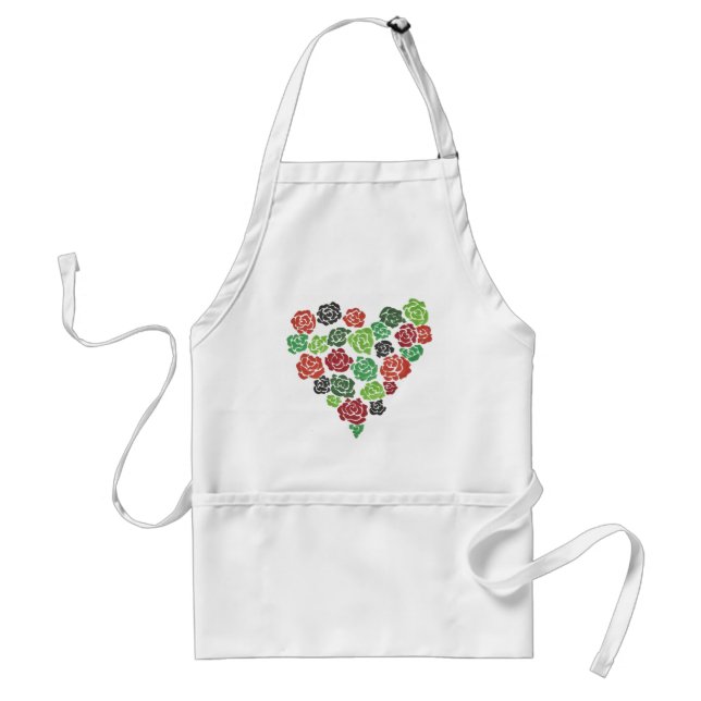 Hübsche BlumenRosen-Herz-Küche, die Schürze kocht (Vorne)