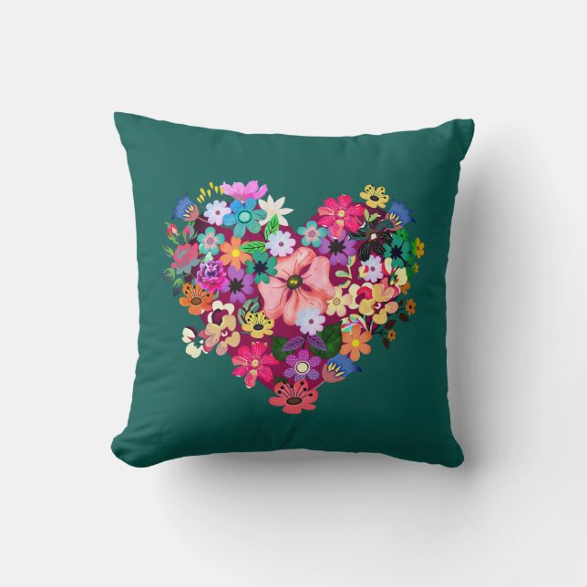 Hübsche Blumenroter Liebe Herzklopfen Blume Niedli Kissen (Vorderseite)