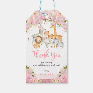 Hübsche Blumensafari Jungle Animals Kinderdusche Geschenkanhänger