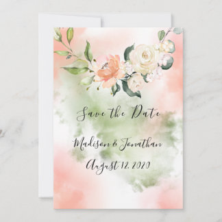 Hübsche Blumenwasser-Hochzeit Save The Date