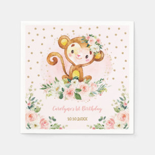 Hübsche Blumenzähne Kinderdusche Wild Ein Geburtst Serviette