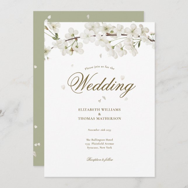 Hübsche Blumenzehen Einladung (Vorne/Hinten)