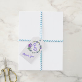 Hübsche Blumenzeremonie Mit Monogramm Hochzeit Geschenkanhänger