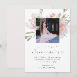 Hübsche Blüte 15 Jahre Geburtstag Quinceañera Foto Einladung