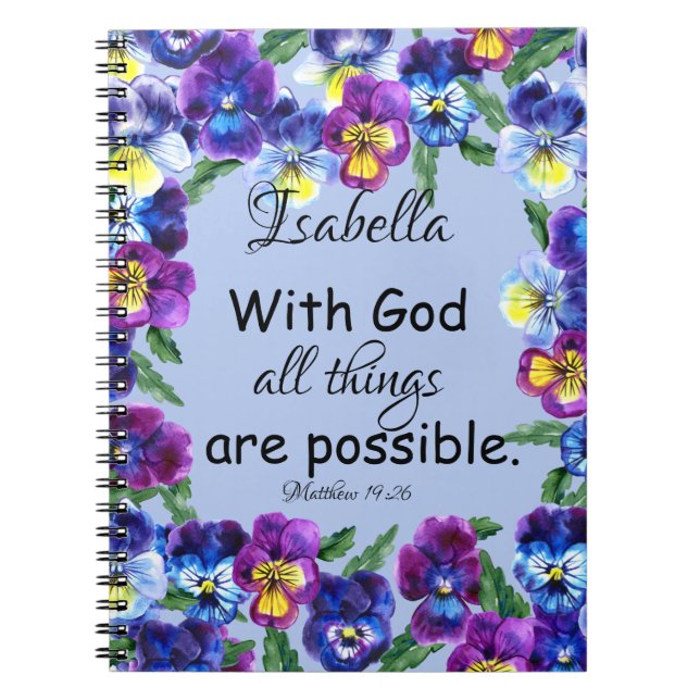 Hübsche Blütenhandschuh-Blume Inspirationsskriptur Notizblock (Vorderseite)