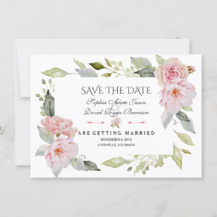 Hübsche Blütenrosa Blütenhochzeit rettet das Datum Save The Date