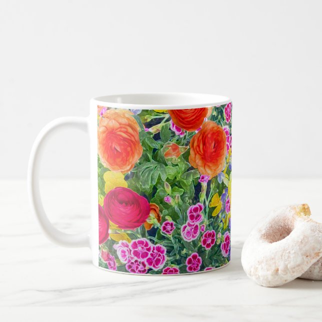 Hübsche boho feder blühende Kaffee Tasse (Mit Donut)