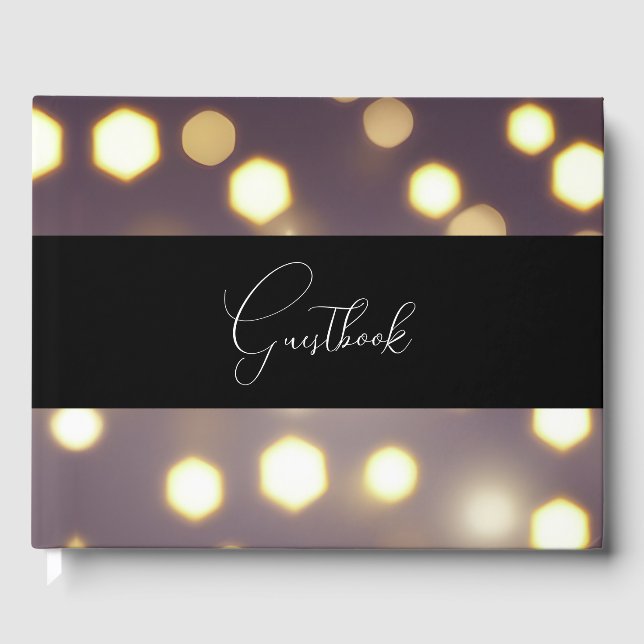 Hübsche Bokeh-Background-Hochzeit Gästebuch (Vorderseite)