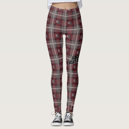 Hübsche böse "Sirene-karierte" Leggings - Merlot