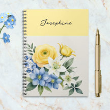 Hübsche botanische Aquarell-Blumen-Personalisierun