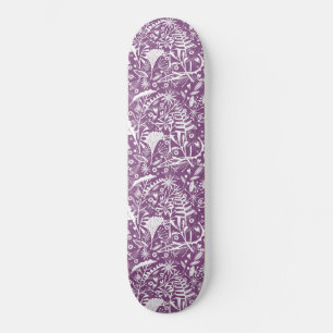 Hübsche botanische Lila Foliage Skateboard