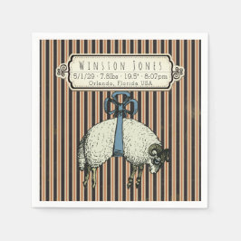 Hübsche Bow Sheep™ Collection - Birth Info / Serviette