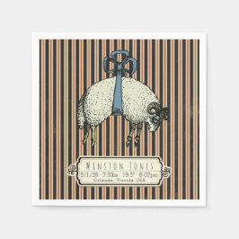 Hübsche Bow Sheep™ Collection - Birth Info / Serviette