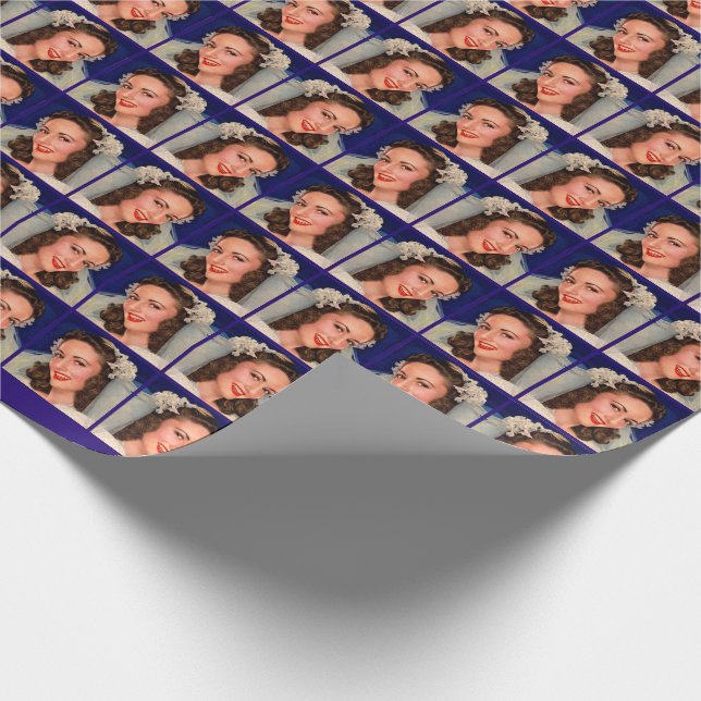hübsche Braut der 40er Jahre Geschenkpapier (Ecke)