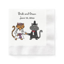 Hübsche Braut und Bräutigam Cat Wedding Art