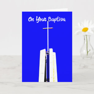 Hübsche Brilliant Blue Sky Cross Taufkarte Karte