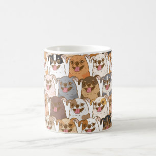 Hübsche bunte Cartoon-Hund-Muster-Keramiktasse Kaffeetasse