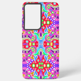 Hübsche bunte handgezeichnete Musterhülle Case-Mat Samsung Galaxy Hülle