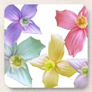 Hübsche bunte rosa, blaue, violette, gelbe Blumen Untersetzer