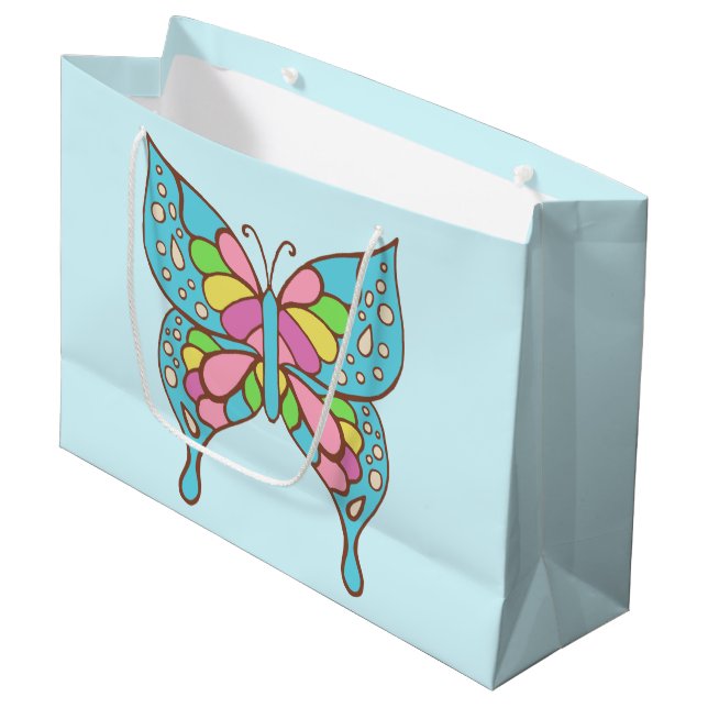 Hübsche Butterfly-Geschenktasche Große Geschenktüte (Vorderseite Schrägansicht)