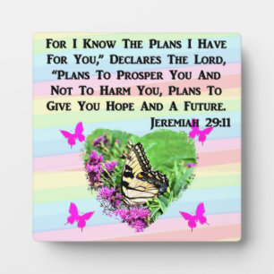 HÜBSCHE BUTTERFLY JEREMIAH 29:11 FOTOPLATTE