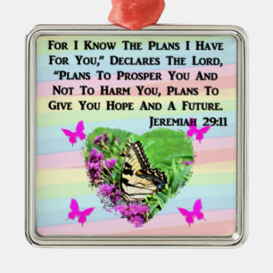 HÜBSCHE BUTTERFLY JEREMIAH 29:11 ORNAMENT AUS METALL