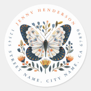 Hübsche Butterfly Round Stickers
