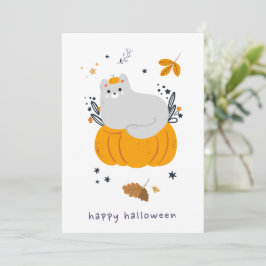 Hübsche Cartoon Katzen mit Besen, Kürbissen und Ge