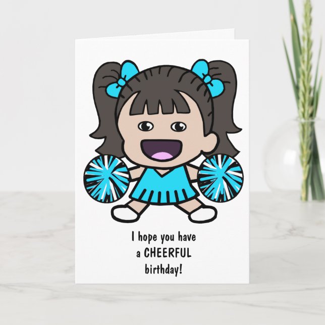 Hübsche Cheerleader Geburtstagskarte für Mädchen Karte (Vorderseite)