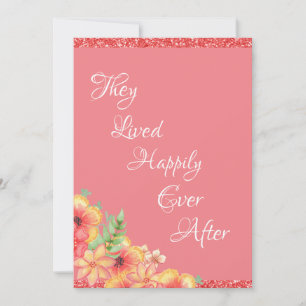 Hübsche Coral Floral Pink Hochzeit Dankeskarte