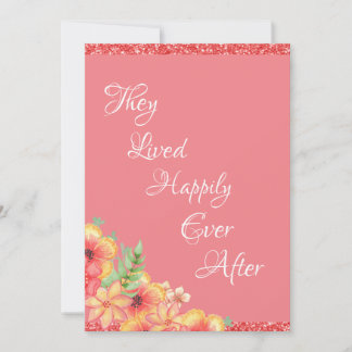 Hübsche Coral Floral Pink Hochzeit Dankeskarte