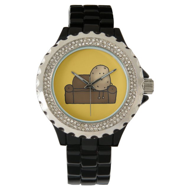 Hübsche Couchkartoffel Armbanduhr (Vorderseite)