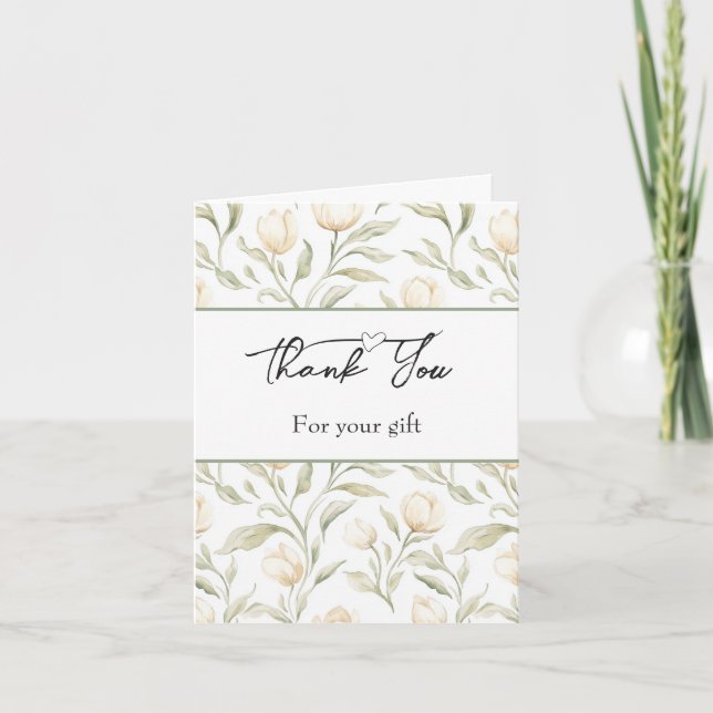 Hübsche cremefarbene Tulpenblumen Danke  (Vorderseite)