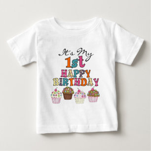 Hübsche Cupcakes 1. Geburtstag Shirts und Geschenk