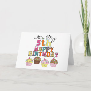 Hübsche Cupcakes 5. Geburtstag Shirts und Geschenk Karte
