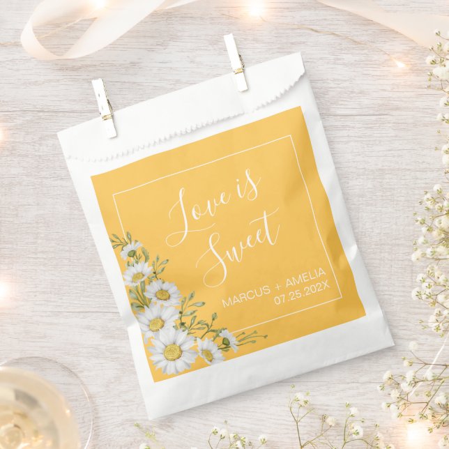 Hübsche Daffodil Yellow & White Daisies Wedding Geschenktütchen (Ausgeschnitten)